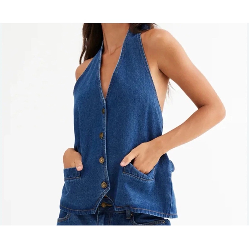 Lioness blue Denim Halter Top